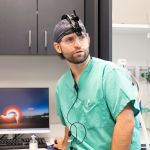 Dr. Lyman working