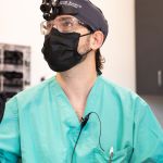 Dr. Lyman during surgery